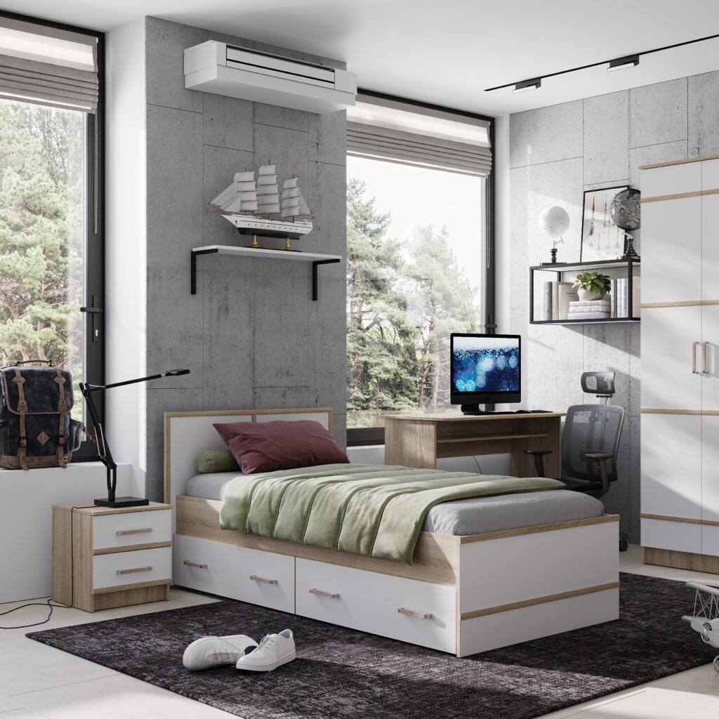 Подростковая коллекция «Сакура» дуб сонома/белый