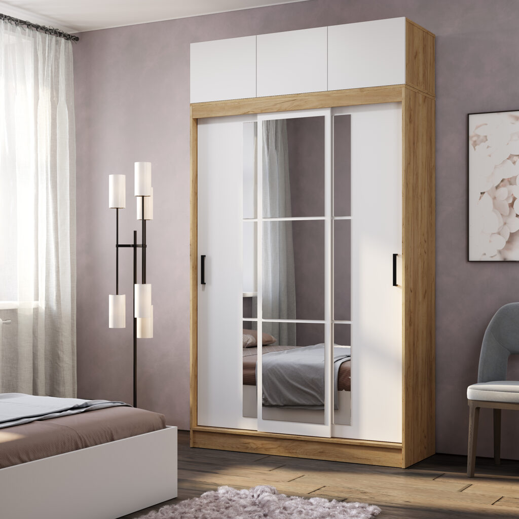 Шкаф-купе «Тео» ШКК-02 крафт/белый №6