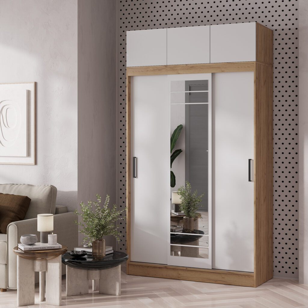 Шкаф-купе «Тео» ШКК-02 крафт/белый №7