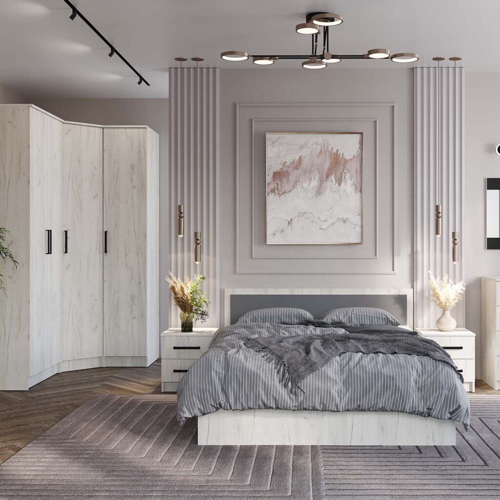 ФИЕСТА кровать 1,6 м  (без настила) Крафт белый №4