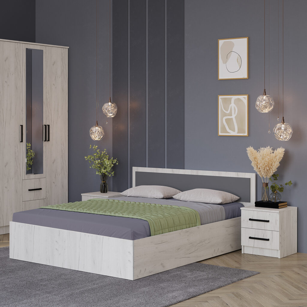 ФИЕСТА кровать 1,4 м (без настила) Крафт белый №2