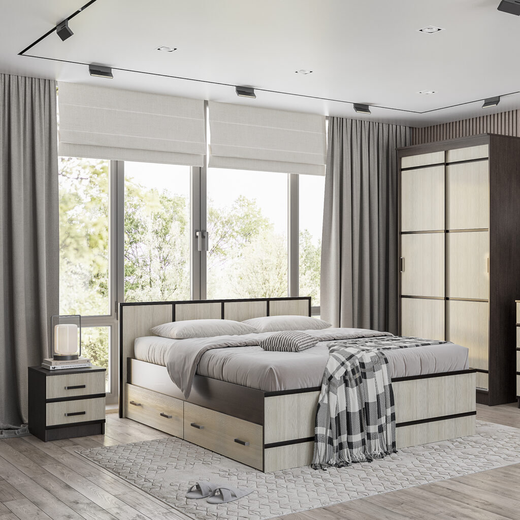 САКУРА кровать 1,6м венге/лоредо (без настила) №3