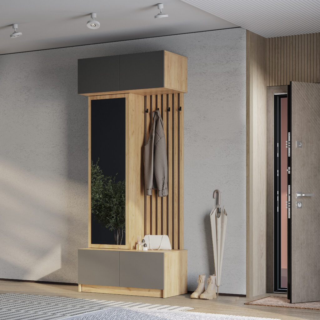 БАГИРА Прихожая ПР-03 Крафт/Графит №2