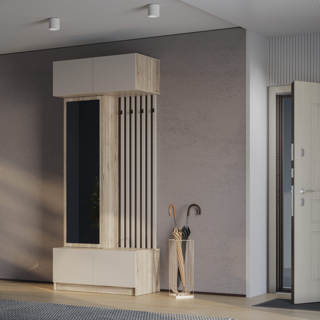 БАГИРА Прихожая ПР-03 Дуб смоки/Кашемир №2