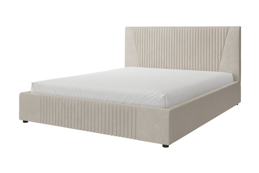 Кровать НЕЛЬСОН / ГЕОМЕТРИЯ / 1,6м /ГПМ/ВАРИАНТ 5 (светло-серый)