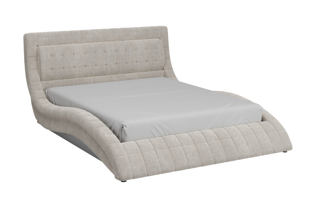 Кровать ВИРГИНИЯ 1,6м /металлокаркас/ВАРИАНТ 1 (жемчужно-серый)