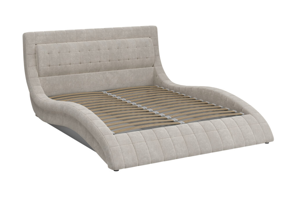 Кровать ВИРГИНИЯ 1,6м /металлокаркас/ВАРИАНТ 1 (жемчужно-серый) №2