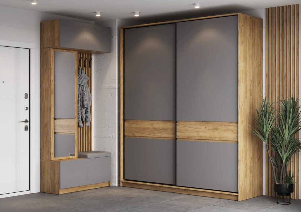 БОСТОН прихожая Дуб Крафт золотой/Серый шифер №3