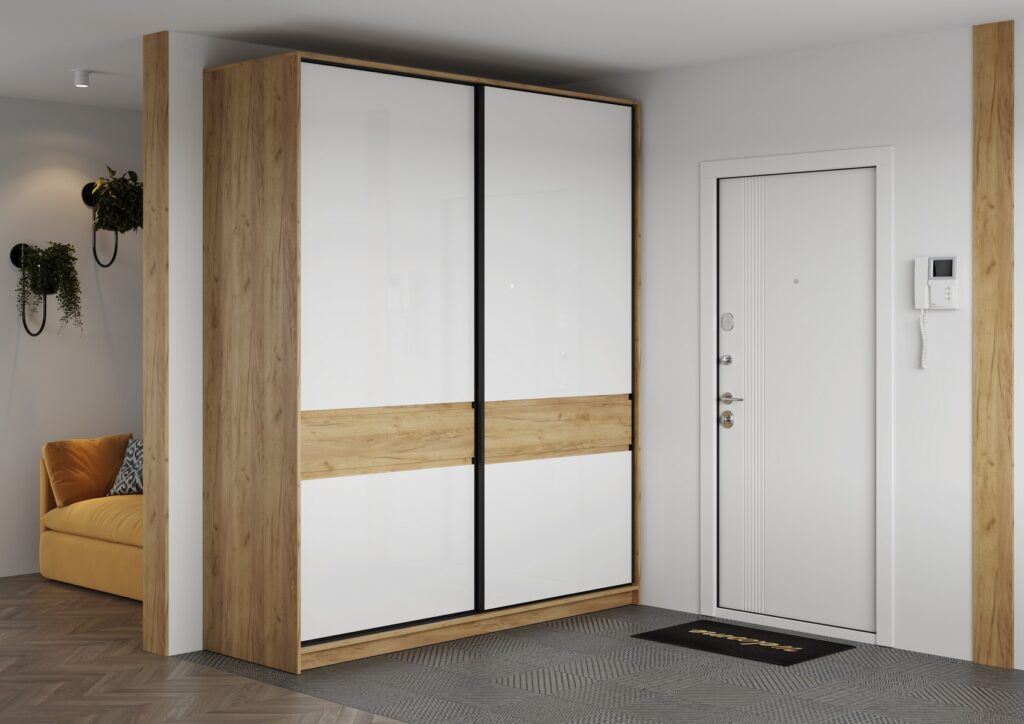 БОСТОН ШК-005 Шкаф-купе МДФ Дуб Крафт золотой/Белый №2