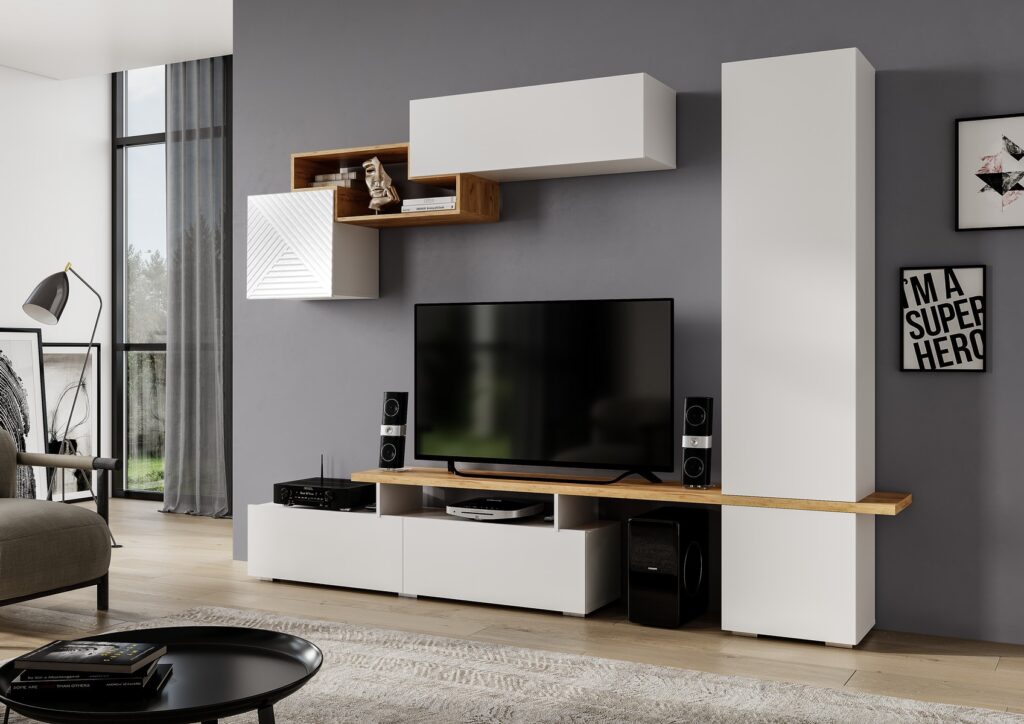 SkyFree Стенка НМ-001 Дуб Крафт золотой/ Белый 2700х2000х353 №2