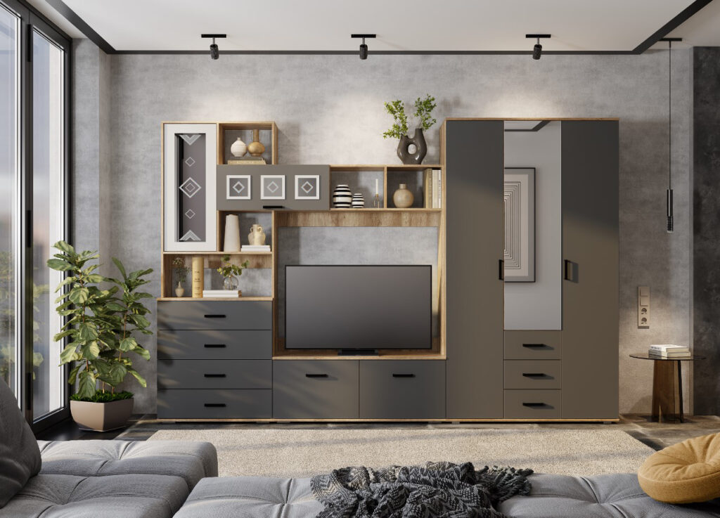 Гостиная «Вегас» композиция 1 дуб крафт каньон/графит