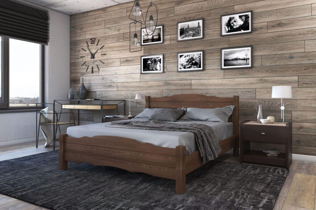 ЭРДЭН кровать 1,4м, цвет ДУБ КОНЬЯК (брашировка) №2