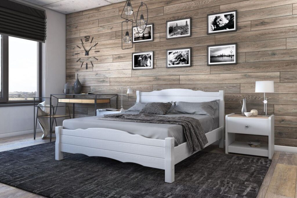 ЭРДЭН кровать 1,6м, цвет БЕЛЫЙ (брашировка) №2