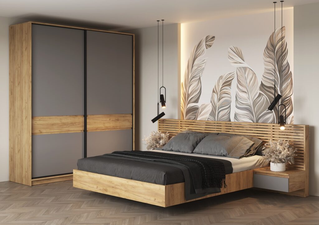 БОСТОН ШК-005 Шкаф-купе ЛДСП Дуб Крафт золотой/Серый шифер №3