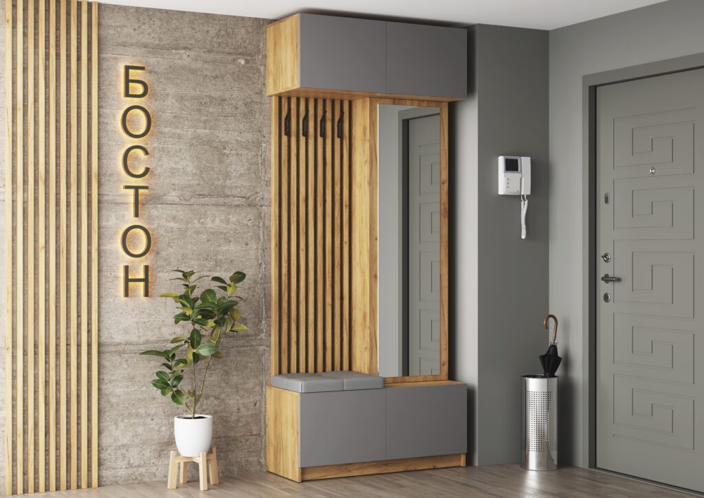 БОСТОН прихожая Дуб Крафт золотой/Серый шифер №2