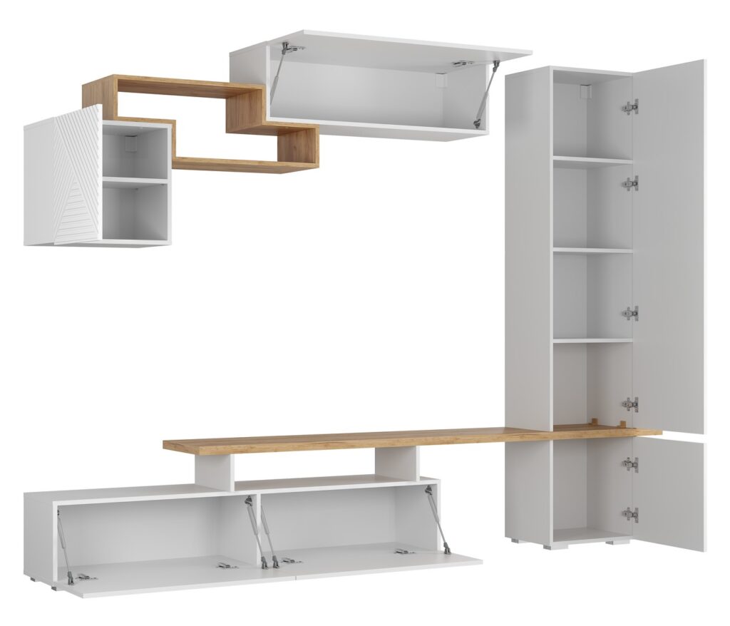 SkyFree Стенка НМ-001 Дуб Крафт золотой/ Белый 2700х2000х353 №4