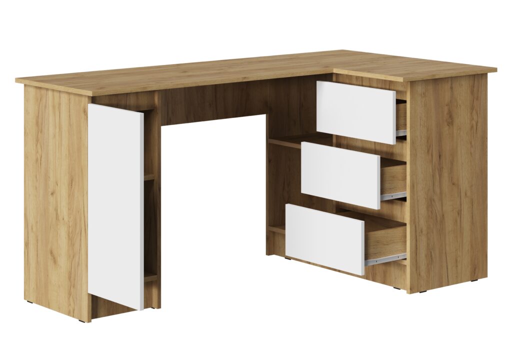 БОСТОН ЛАЙТ Стол письменный СП-003 (угловой) Дуб Крафт золотой/ЛДСП Белый №3
