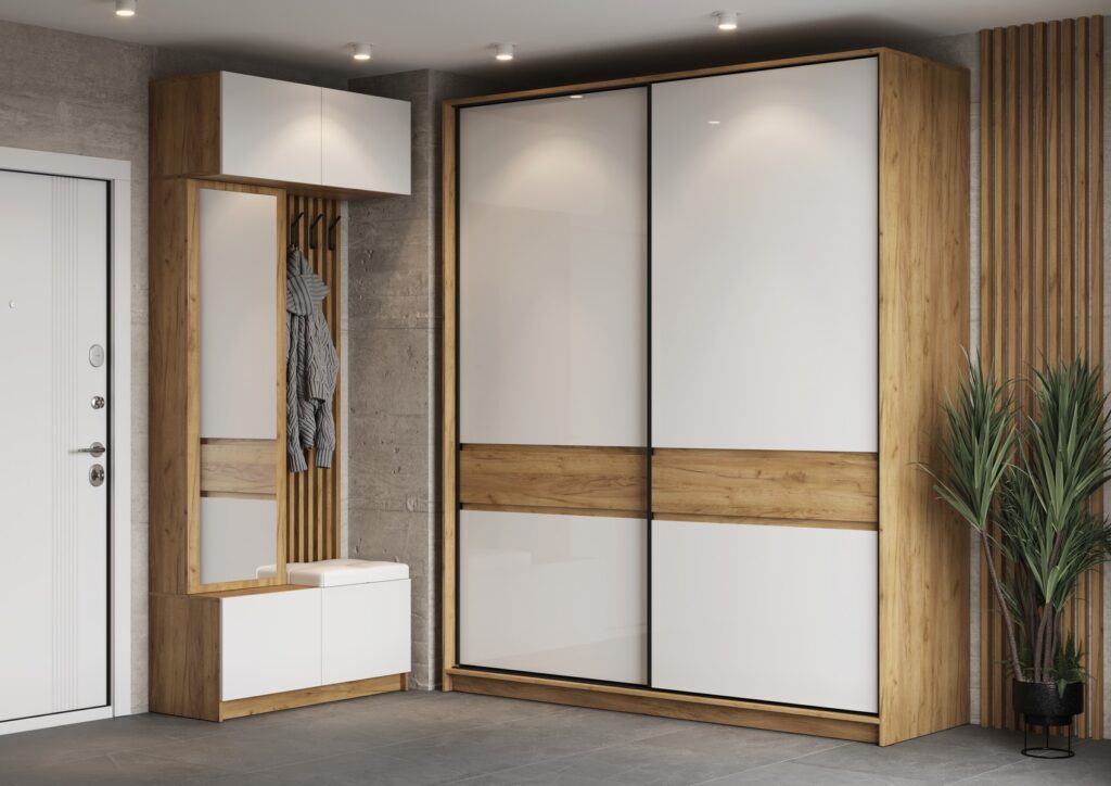 БОСТОН ШК-005 Шкаф-купе МДФ Дуб Крафт золотой/Белый №4