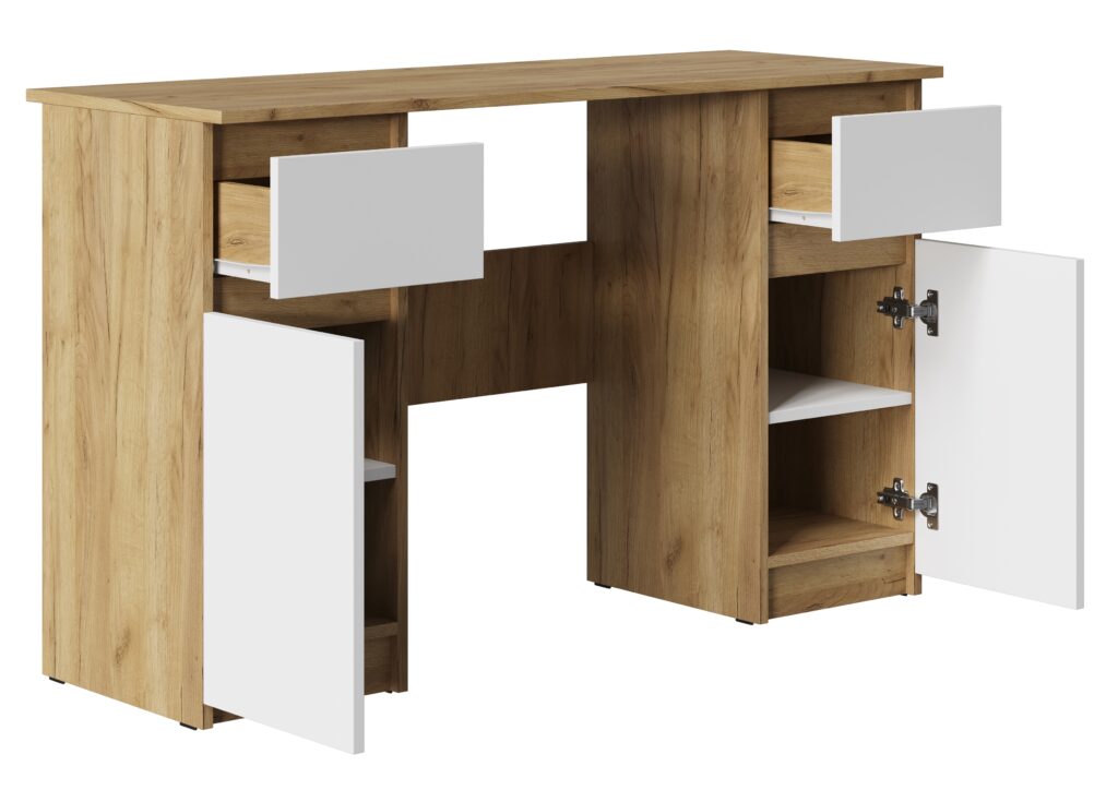 БОСТОН ЛАЙТ Стол письменный СП-002 Дуб Крафт золотой/ЛДСП Белый №3