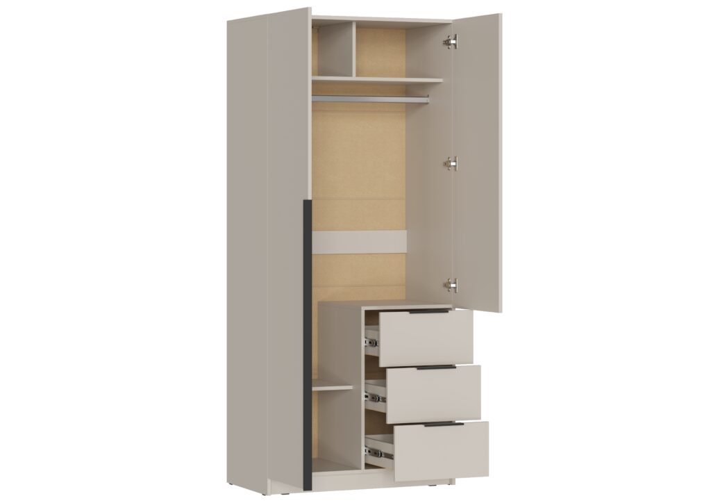 ВЕНТУРО Шкаф ШК-001 (2-ств, с ящиками)  Кашемир №2