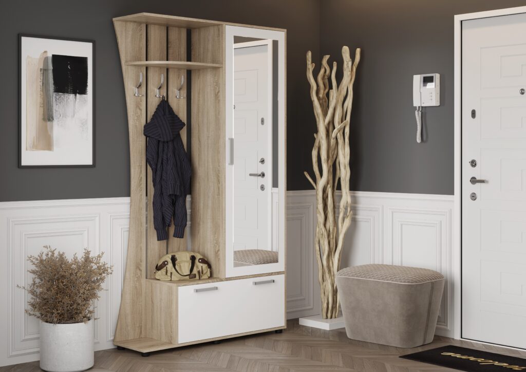 Домино-4 (У) исп.А Прихожая Дуб Сонома светлый/Белый (Гладкий) №2