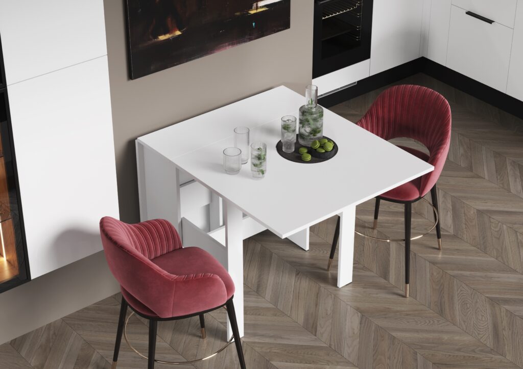 Стол книжка №1 (СТ-001) 262х750х770 (в разложенном 1630х800)  Белый №2