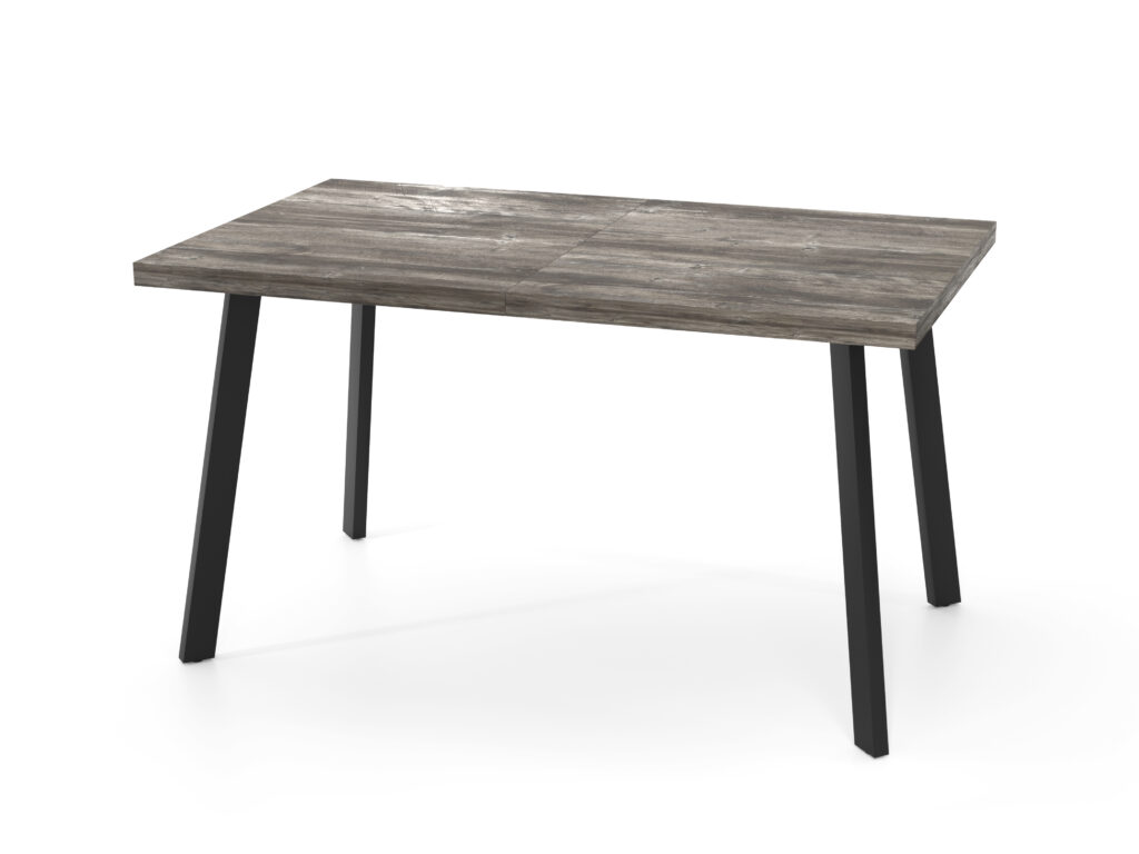 Стол ДУБЛИН КРАФТ (1,4) раздвижной/черный каркас/ЛДСП Сосна пасадена/1400(+380)х850