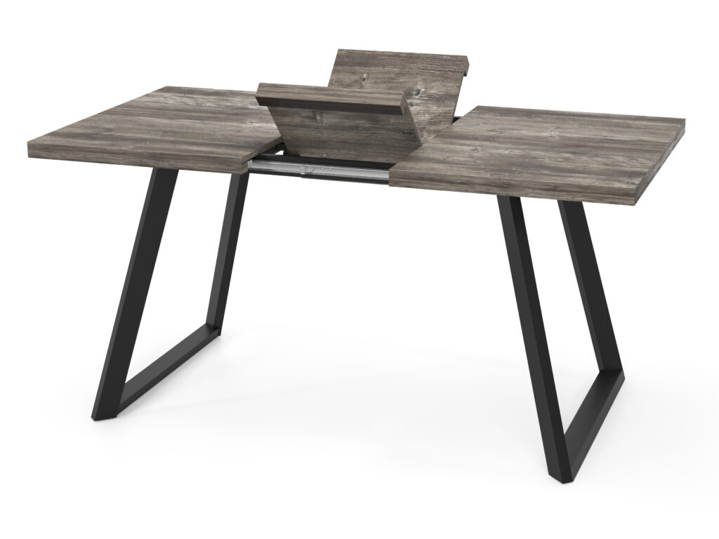 Стол ПРАЙМ КРАФТ (1,6) раздвижной/черный каркас/ЛДСП Сосна пасадена /1600(+380)х850 №2