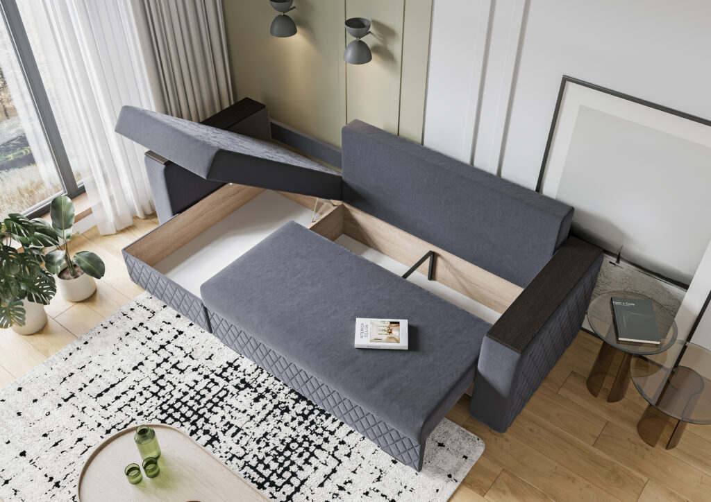 ФОРВАРД угловой диван VIVALDI 08 (DARK GREY) темно-серый №2