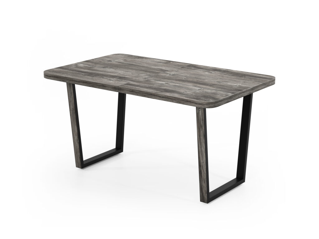 Стол ШЕРВУД CRAFT М (1,2) раздвижной/черный каркас/ЛДСП Сосна Пасадена /1200(+380)х850