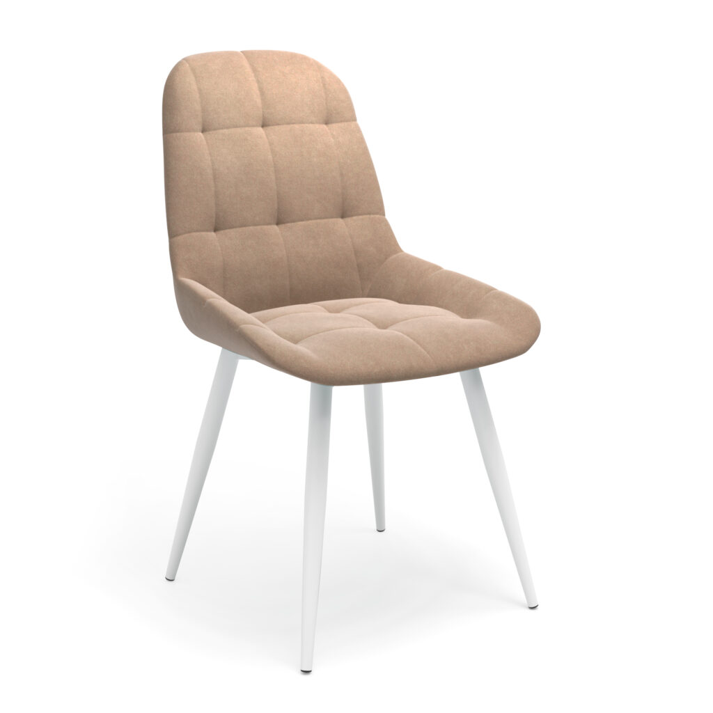 Стул ШАТО /белый каркас/ UITRA COCAO темно-бежевый* под заказ