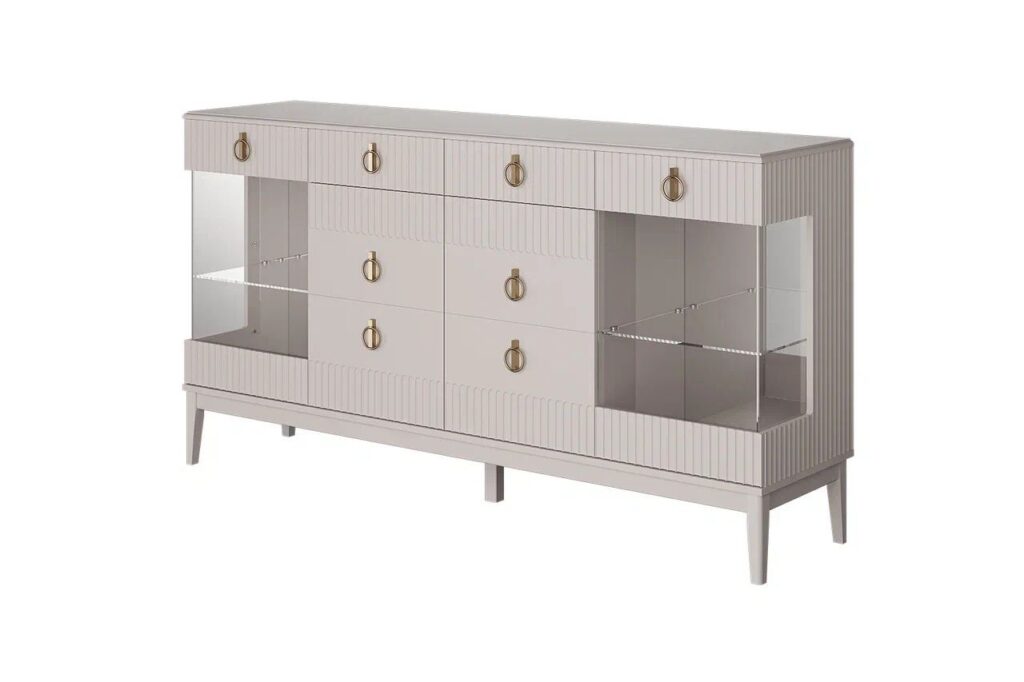 ФАРГО Льняной ЛАК, ТУМБА-БАР 4 ДВЕРИ + 2 ЯЩИКА