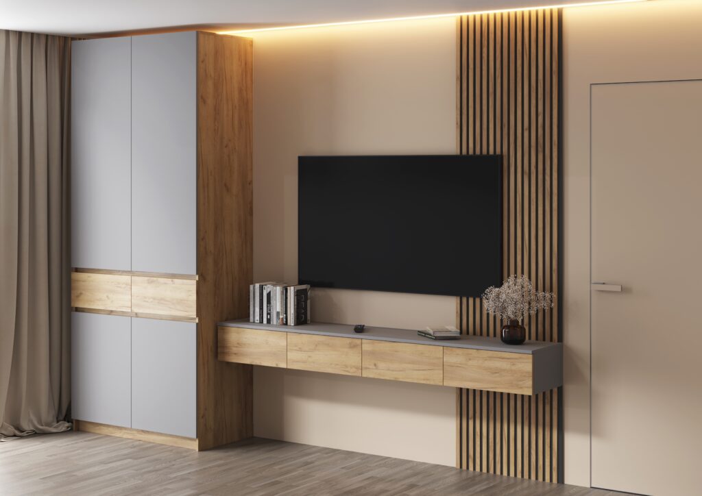 Зона ТВ №1  Дуб Крафт золотой/Cерый шифер №4