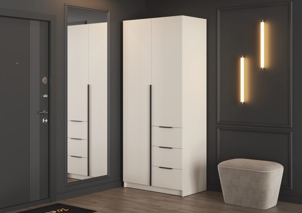 ВЕНТУРО Шкаф ШК-001 (2-ств, с ящиками)  Кашемир №6