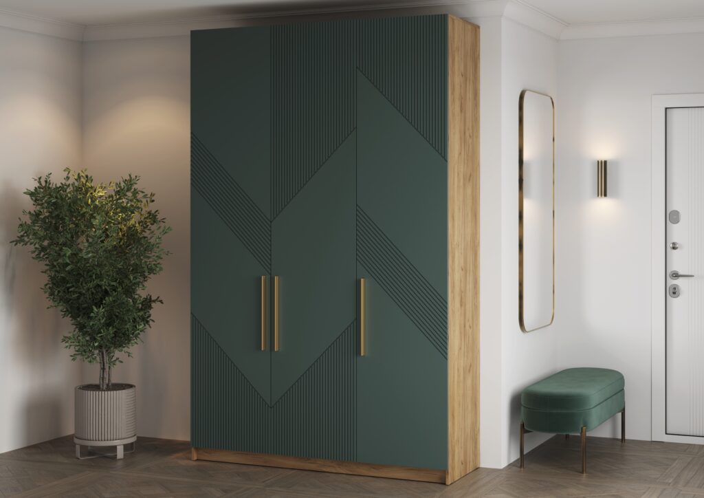 KOSTA Шкаф ШК-001 (3ств.) Дуб Крафт золотой/матовая Лофт Сланец №3