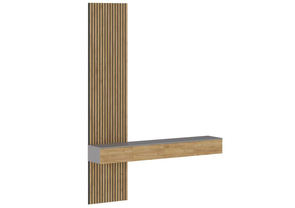 Зона ТВ №1  Дуб Крафт золотой/Cерый шифер