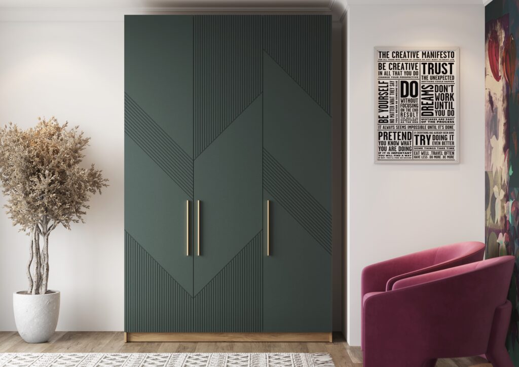 KOSTA Шкаф ШК-001 (3ств.) Дуб Крафт золотой/матовая Лофт Сланец №4