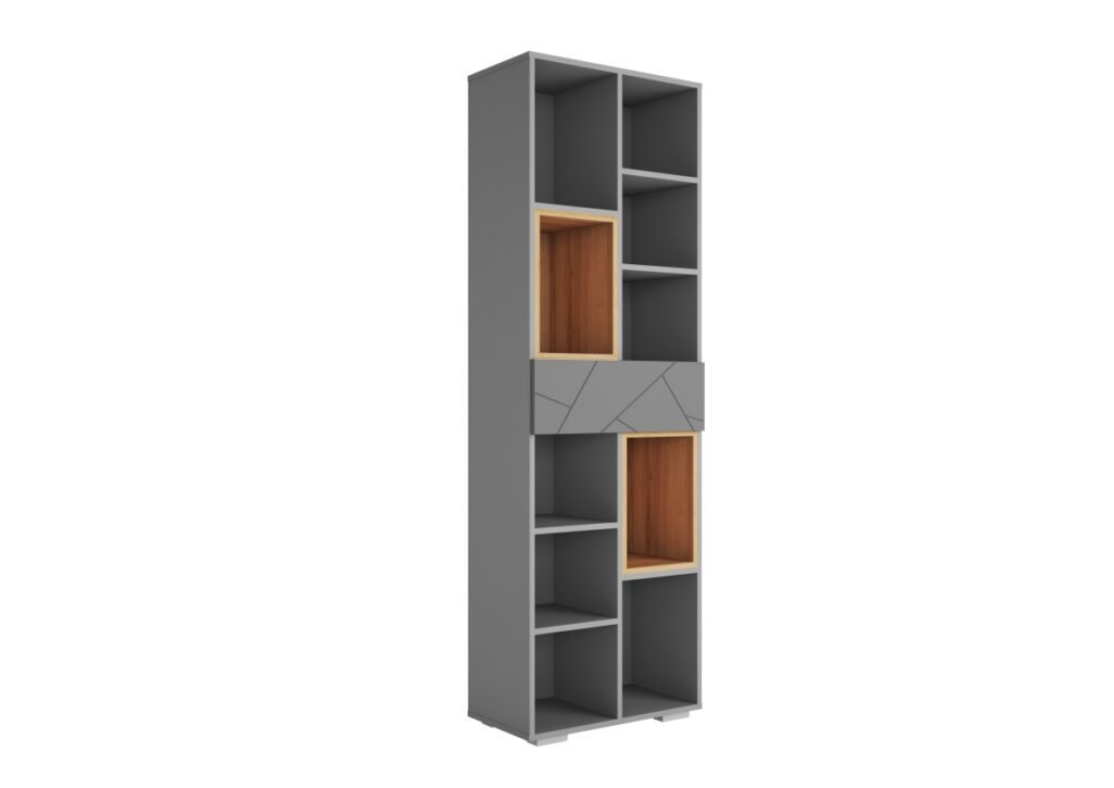 ГРАНЖ Стеллаж СЖ-001 Серый Шифер / Дуб Крафт золотой/ матовая Графит Софт