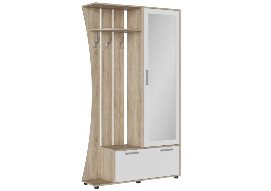 Домино-4 (У) исп.А Прихожая Дуб Сонома светлый/Белый (Гладкий)