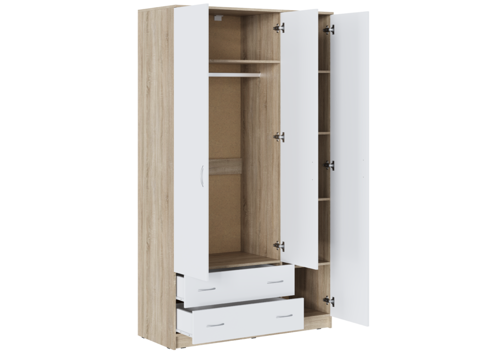 КОМФОРТ-10 Шкаф (исп.А) Дуб Сонома светлый / Белый №2