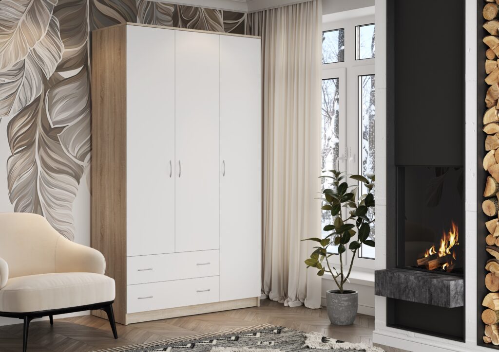 КОМФОРТ-10 Шкаф (исп.А) Дуб Сонома светлый / Белый №3