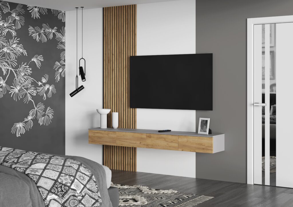 Зона ТВ №1  Дуб Крафт золотой/Cерый шифер №5