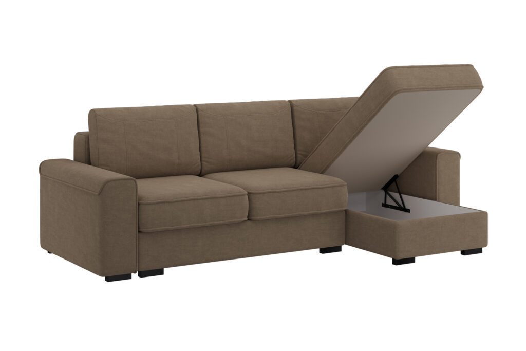 ЛЕОН угловой диван-кровать,  5 ВАРИАНТ песчаный №2