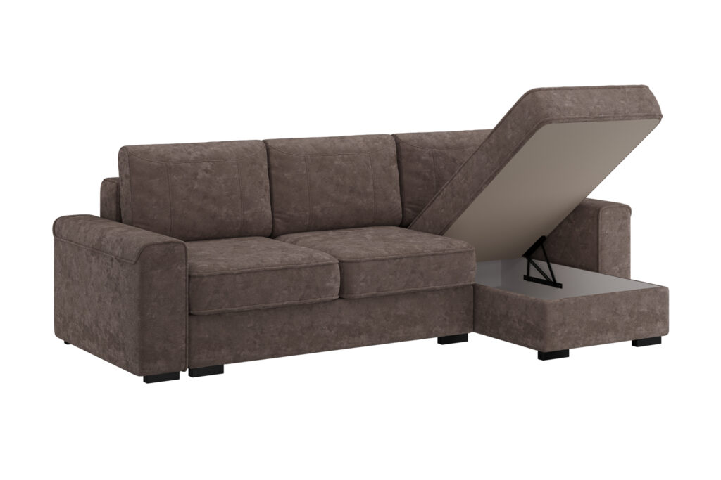 ЛЕОН угловой диван-кровать,  6 ВАРИАНТ пыльная роза №2