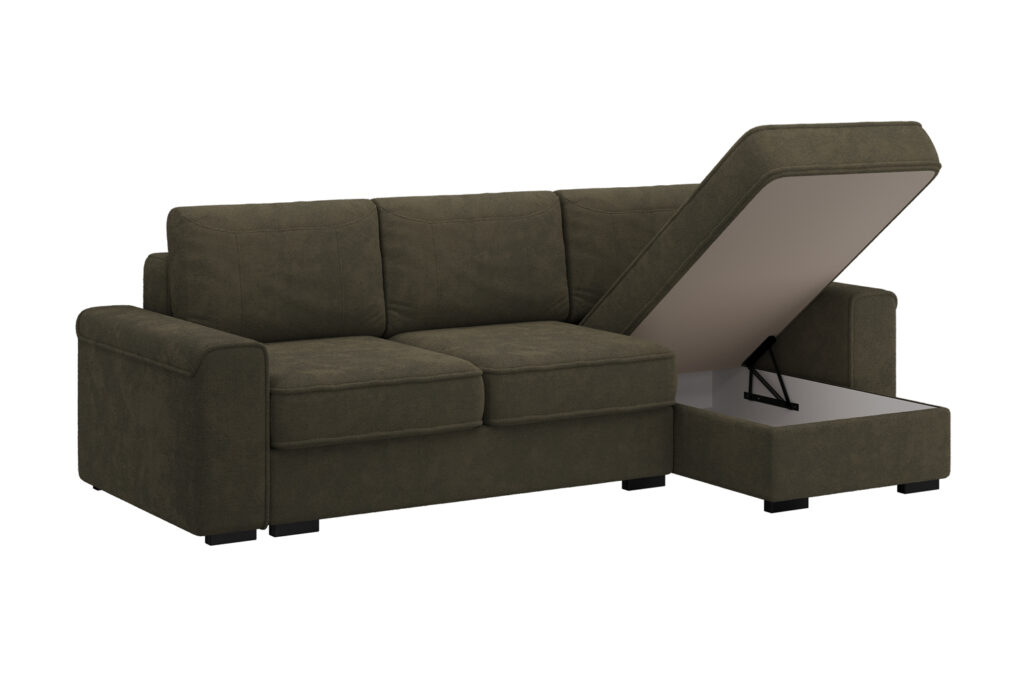 ЛЕОН угловой диван-кровать,  8 ВАРИАНТ хаки №2