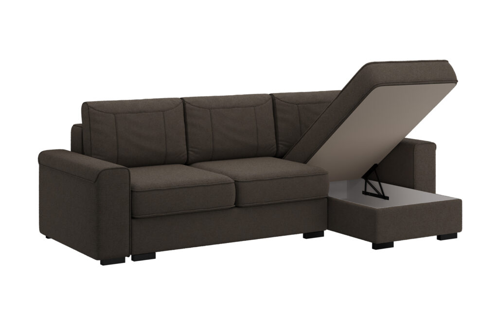 ЛЕОН угловой диван-кровать,  9 ВАРИАНТ корица №2