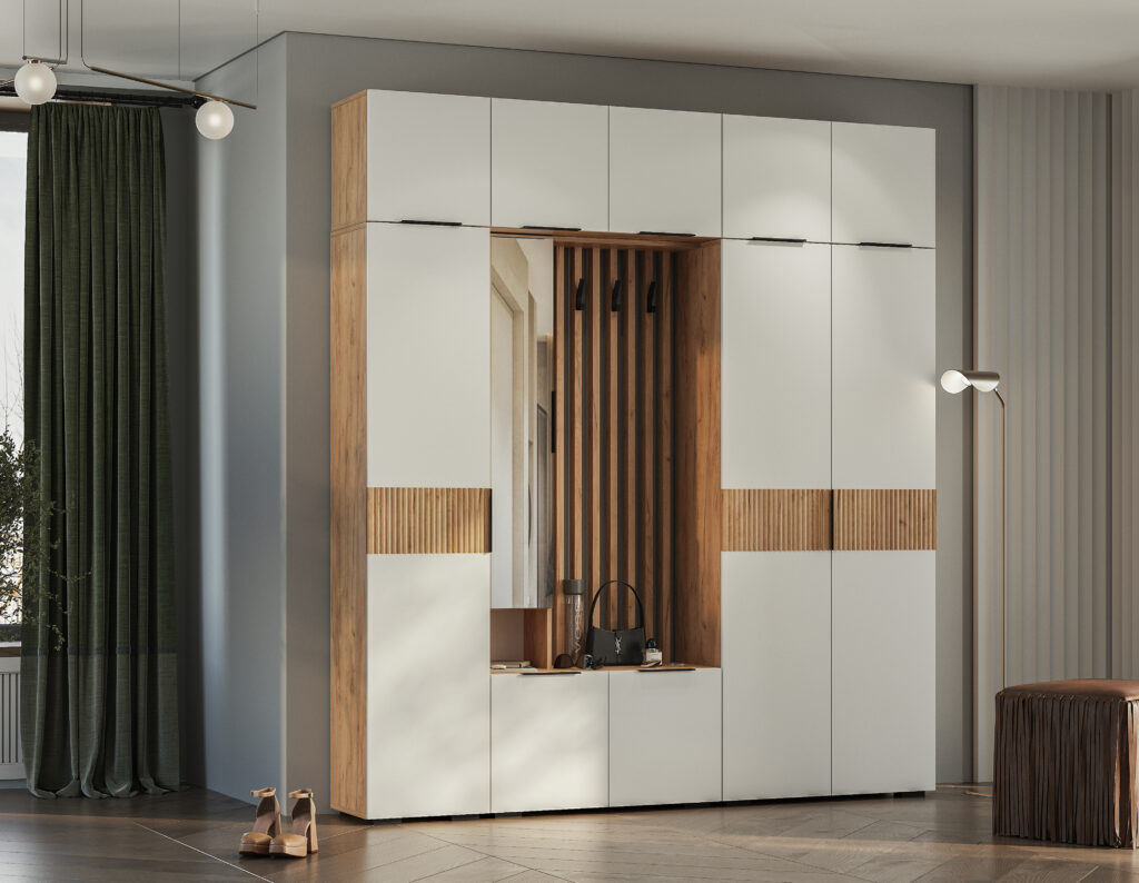 Прихожая «Сандра» Крафт/Белый Прихожая «Сандра» Крафт/Белый