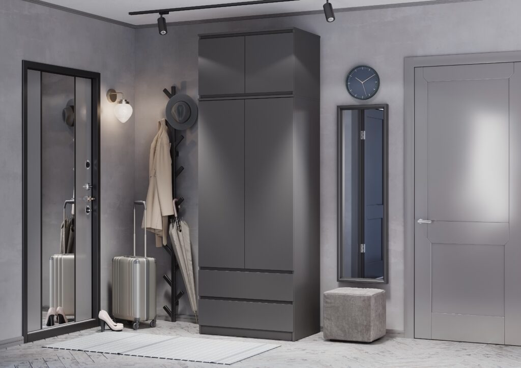 Шкаф с антресолью «Симпл» Графит