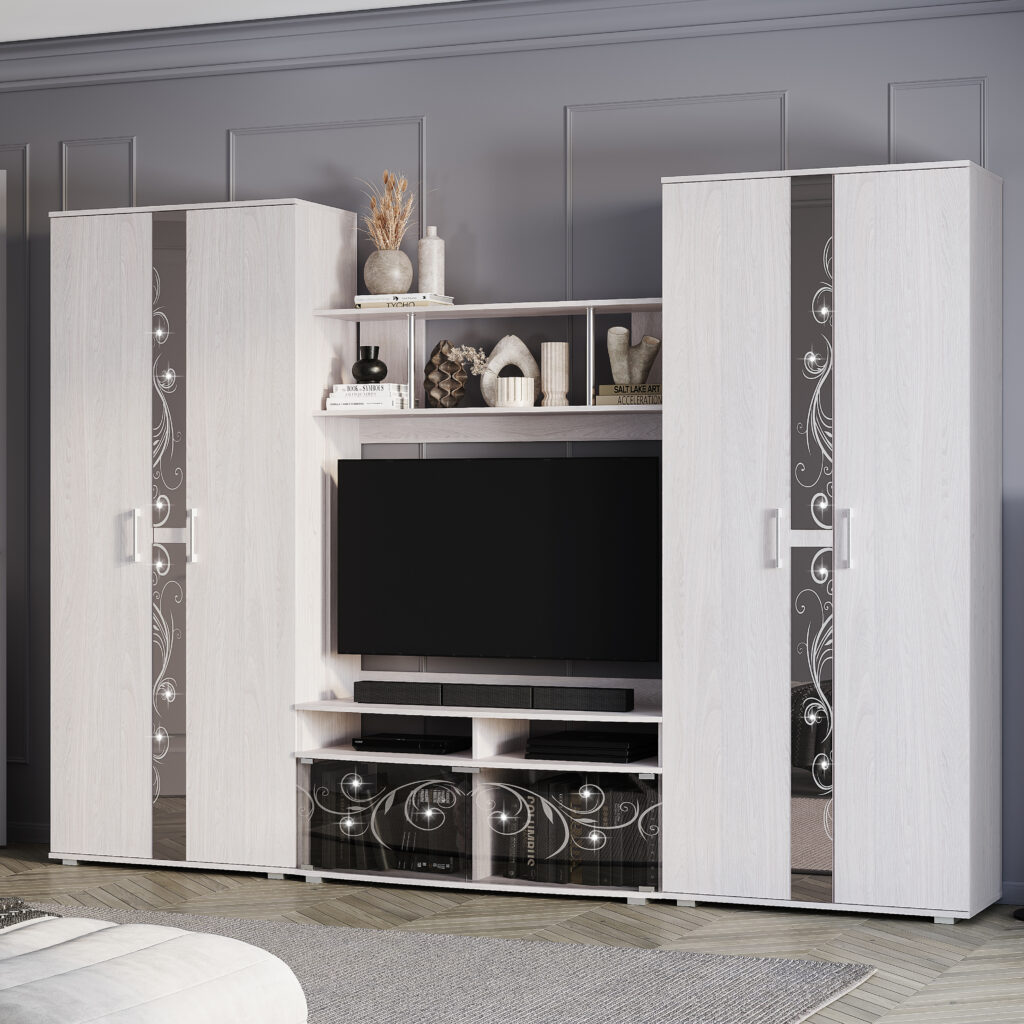 Гостиная «Флоренция» ясень белый Композиция 2