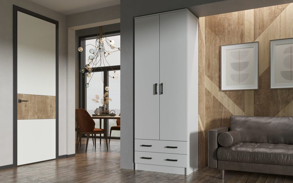 ДУЭТ Шкаф (Б/З) БЕЛЫЙ ГЛАДКИЙ №2